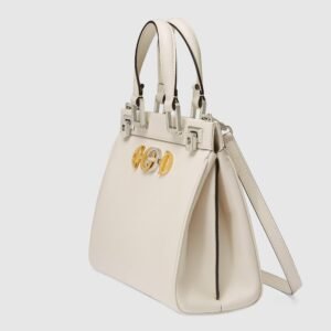 Gucci Zumi Grainy Leather Small Top Handle Bag White | AlmaBagz
