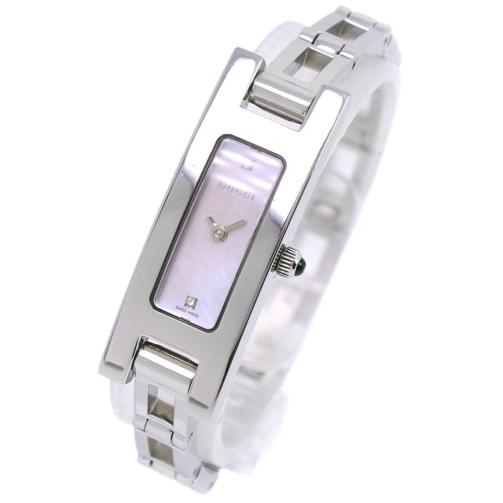 GUCCI Watches Quartz 3900L Stainless Steel Silver 2P diamond Pink shell dial Women Used | AlmaBagz