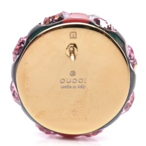 Gucci Crystal Sylvie Vintage Style Web Brooch in Green | AlmaBagz