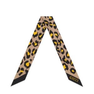 Gucci Silk Neck Bow in Leopard Print | AlmaBagz