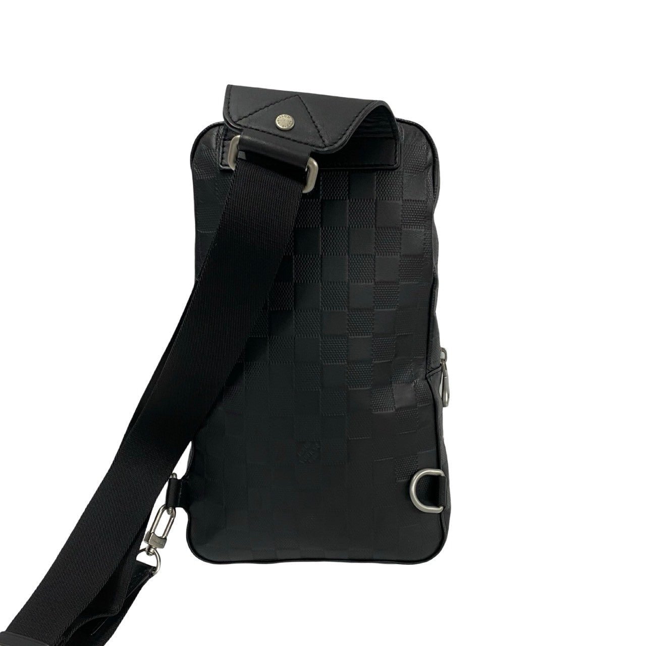 LOUIS VUITTON Shoulder Bag leather black Damier Anfini avenue sling | AlmaBagz - Image 4