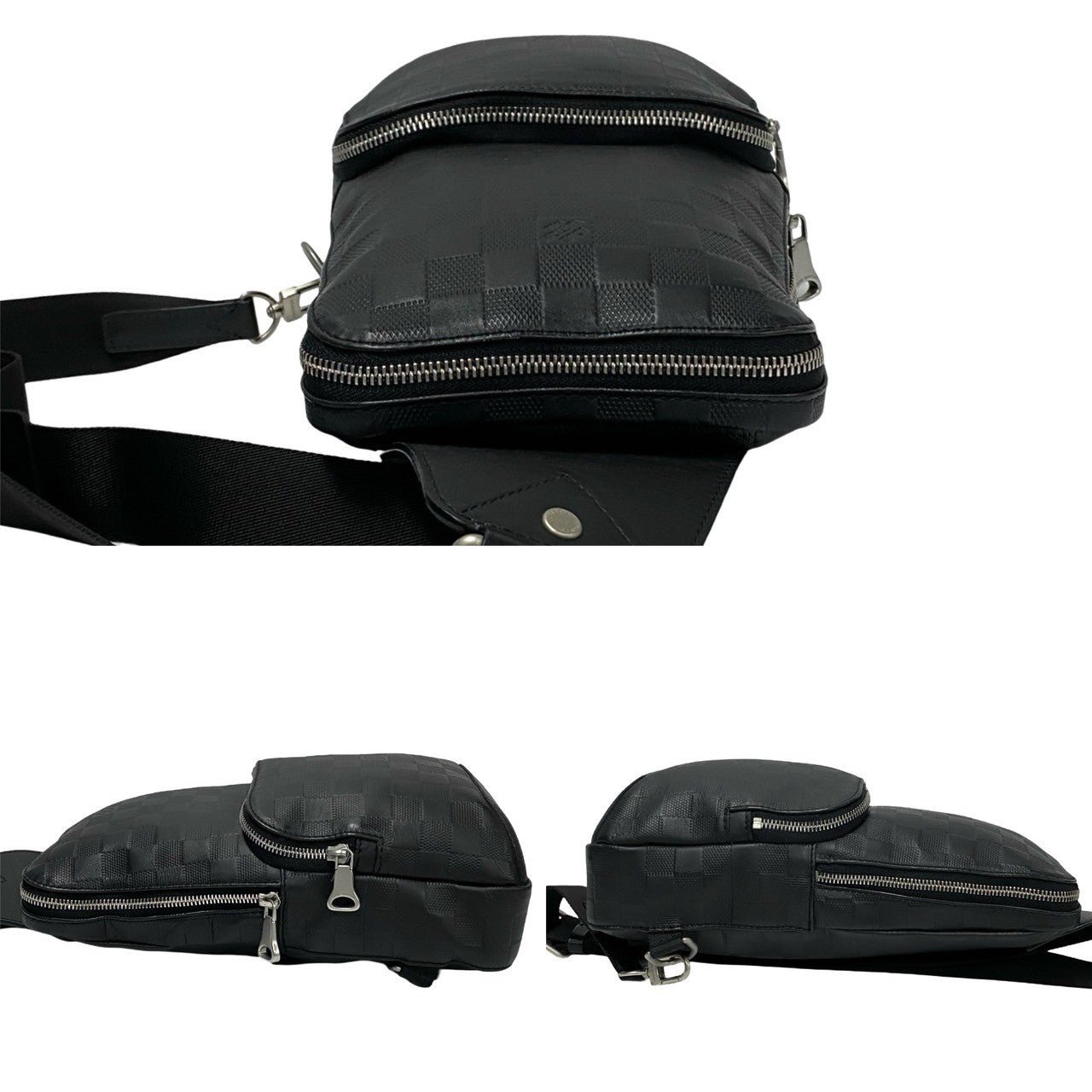 LOUIS VUITTON Shoulder Bag leather black Damier Anfini avenue sling | AlmaBagz - Image 5