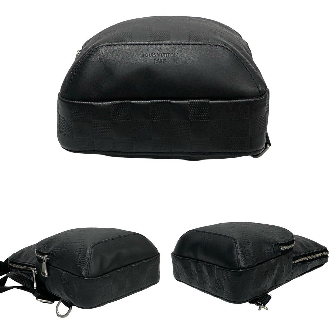 LOUIS VUITTON Shoulder Bag leather black Damier Anfini avenue sling | AlmaBagz - Image 6