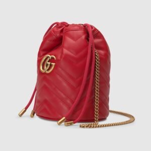 Gucci GG Matelassé Marmont Backpack Bag Hibiscus Red | AlmaBagz