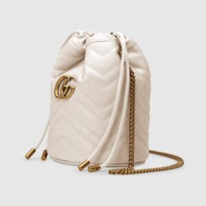 Gucci GG Marmont Mini Bucket Bag White | AlmaBagz