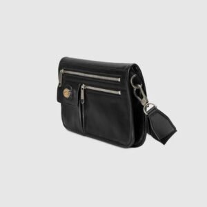 Gucci Medium Soft Leather Messenger Bag In Black | AlmaBagz