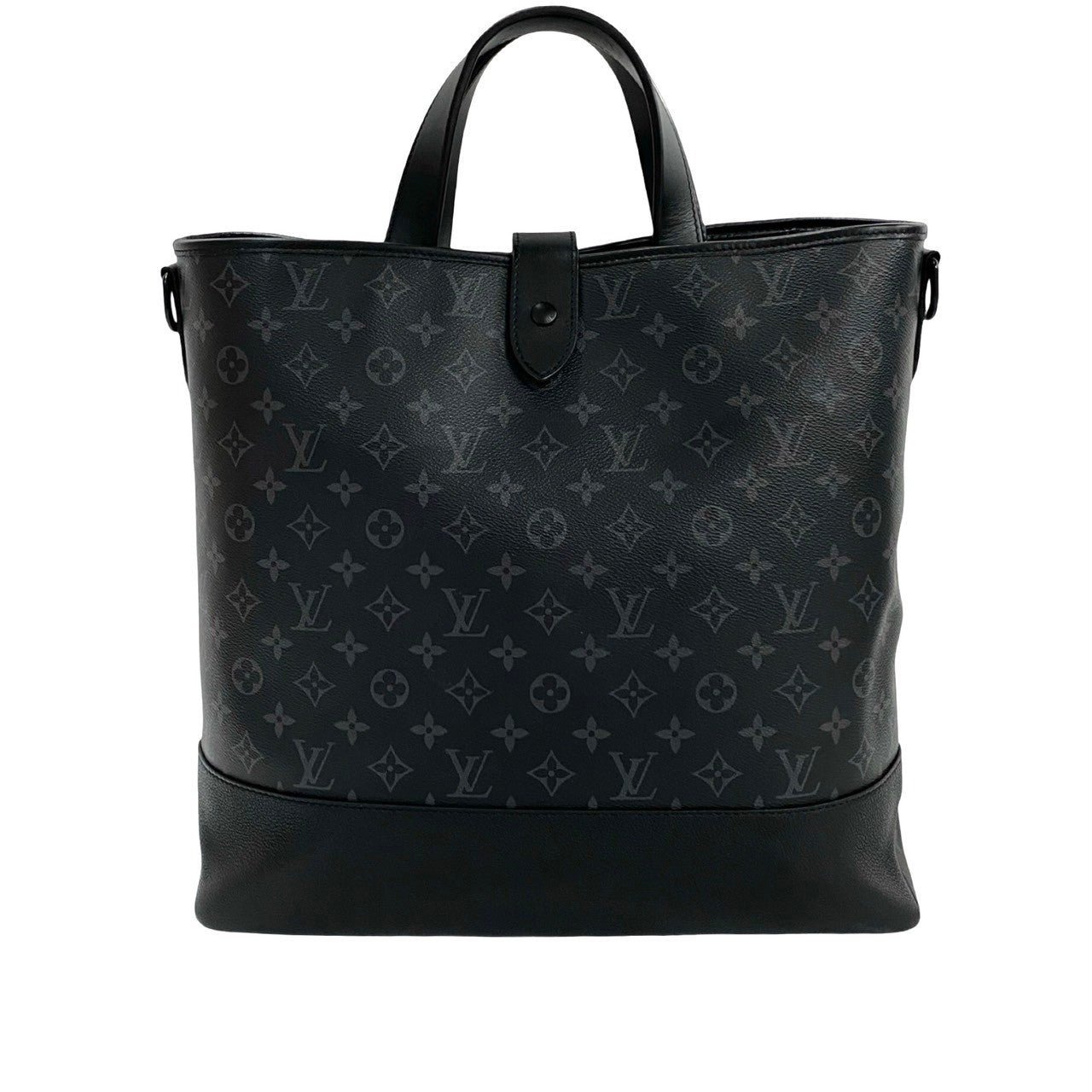 LOUIS VUITTON Shoulder Bag leather black Monogram Eclipse Saumur mens Used | AlmaBagz - Image 4