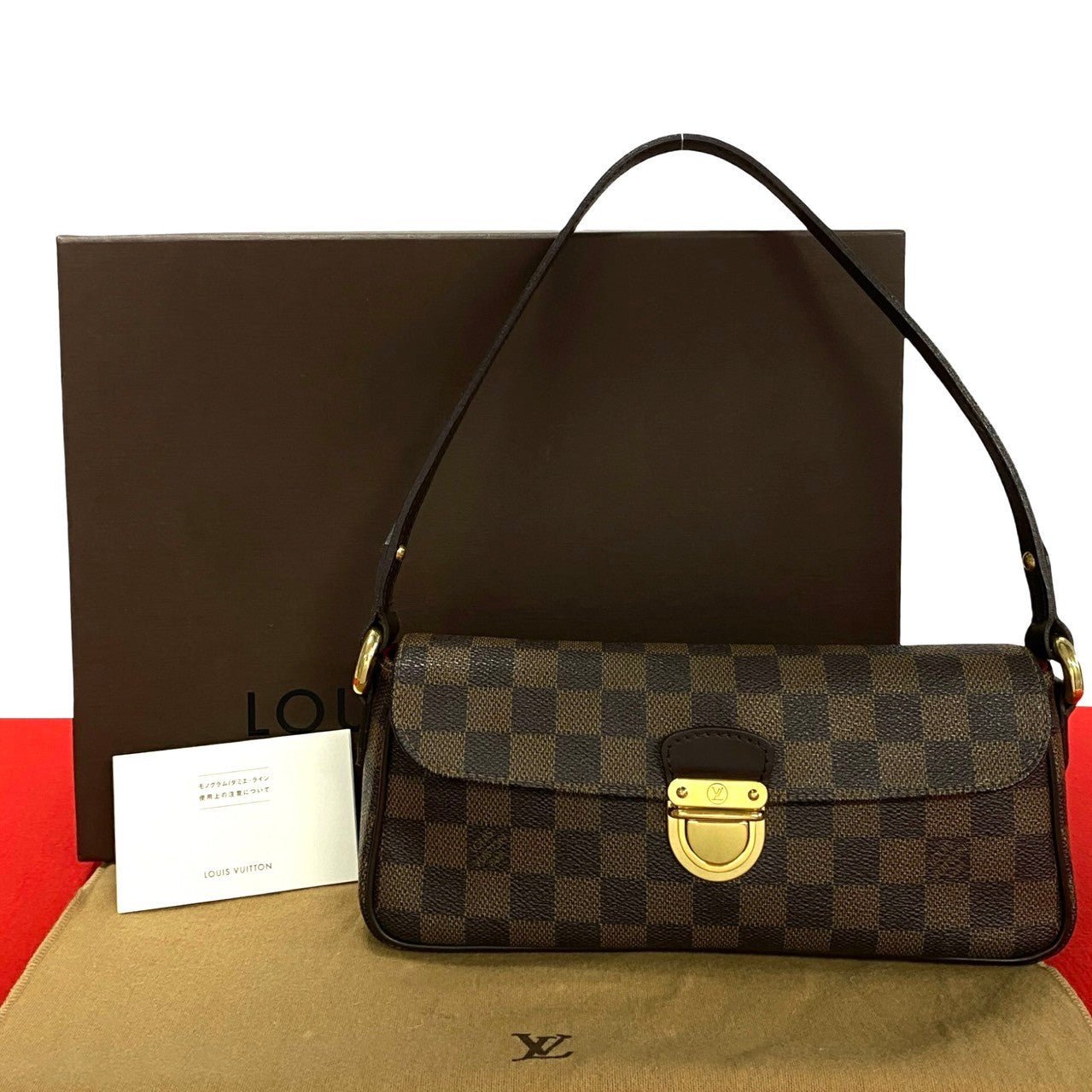 LOUIS VUITTON Shoulder Bag Leather, PVC Brown Damier Ravello PM Women Used | AlmaBagz - Image 10