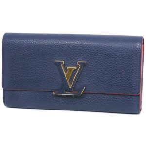 LOUIS VUITTON Long Wallet Purse M63739 leather Navy Taurillon Clemence Portefeuille Capsine unisex(Unisex) Used | AlmaBagz