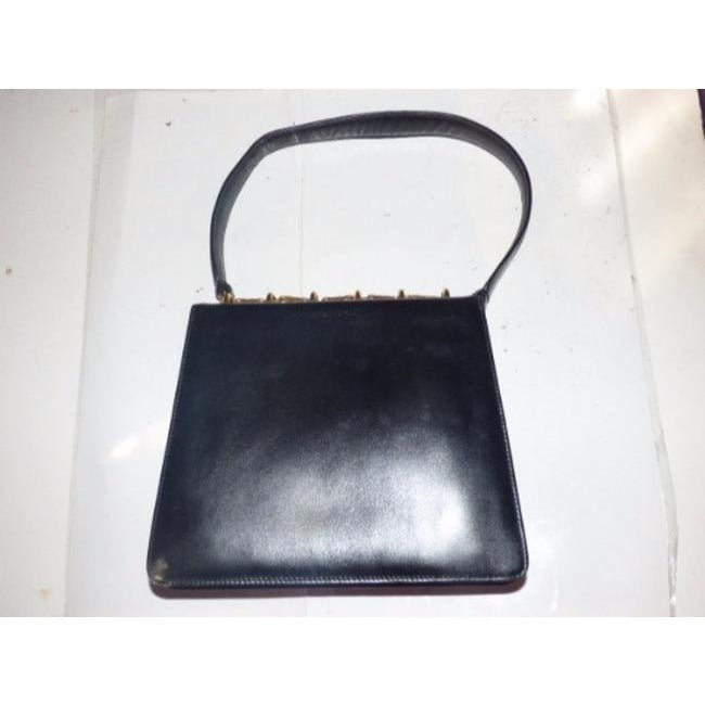 Gucci Vintage Black With Bold Gold Hardware Leather Shoulder Bag | AlmaBagz