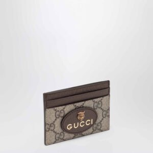 Gucci Beige Card Holder In Gg Supreme Men | AlmaBagz