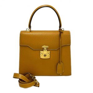 GUCCI Shoulder Bag leather yellow Ready lock Women Used | AlmaBagz