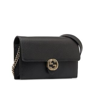 Gucci Interlocking G Wallet On Chain Black | AlmaBagz