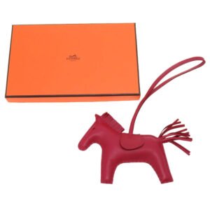 HERMES key ring leather Ruby Bag charm Rodeo MM Women Used | AlmaBagz