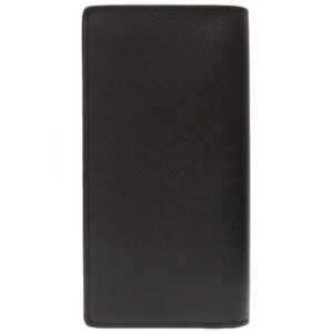 LOUIS VUITTON Long Wallet Purse M30791 Taiga black Taiga Portefeuille Brazza V shape mens Used | AlmaBagz