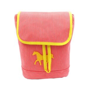 HERMES Backpack cotton Red Kids hose stripe caval color Kids(Unisex) Used | AlmaBagz