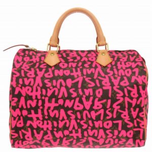 LOUIS VUITTON Handbag M93704 Monogram canvas Fuchsia Monogram graffiti Speedy 30 | AlmaBagz
