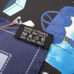 HERMES scarf silk blue Carre40 MONSIEUR ET MADAME Monsieur & Madam | AlmaBagz