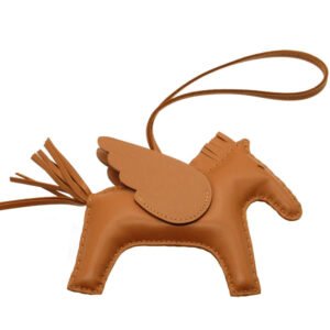 HERMES key ring leather so gold Bag charm rodeo pegasus charm MM Women Used | AlmaBagz