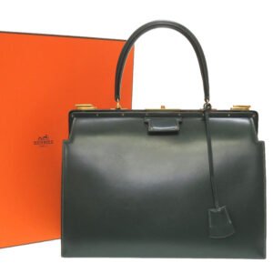 HERMES Handbag Box scarf Vert Doctor's bag | AlmaBagz