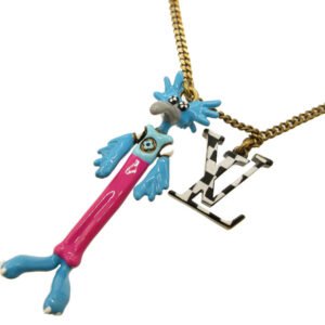 LOUIS VUITTON Necklace MP2928 Metal, Enamel gold Pendant LV Animals | AlmaBagz