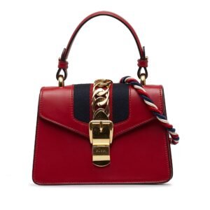 Gucci Sylvie Top Handle Mini Red Leather | AlmaBagz