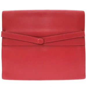 HERMES Clutch bag Courchevel Red vintage mens Used | AlmaBagz