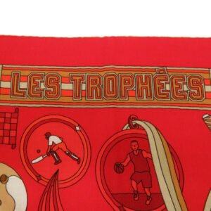 HERMES scarf Cashmere, Silk Red Carre140 LES TROPHEES Trophy Women Used | AlmaBagz