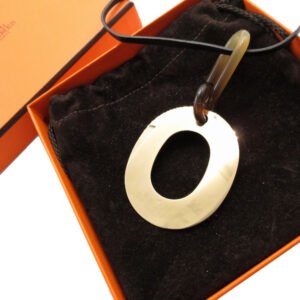 HERMES Necklace Buffalo Horn, Metal black Ism | AlmaBagz