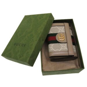 GUCCI Tri-fold wallet 735099 GG canvas beige Ofidia Women Used | AlmaBagz