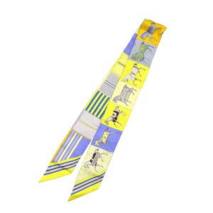 HERMES scarf silk yellow Twilly | AlmaBagz