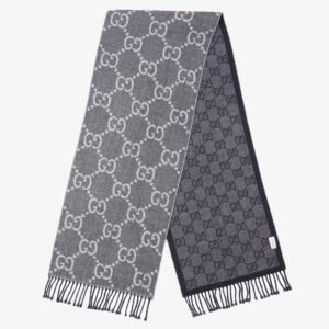 Gucci Womens GG Scarf Grey | AlmaBagz