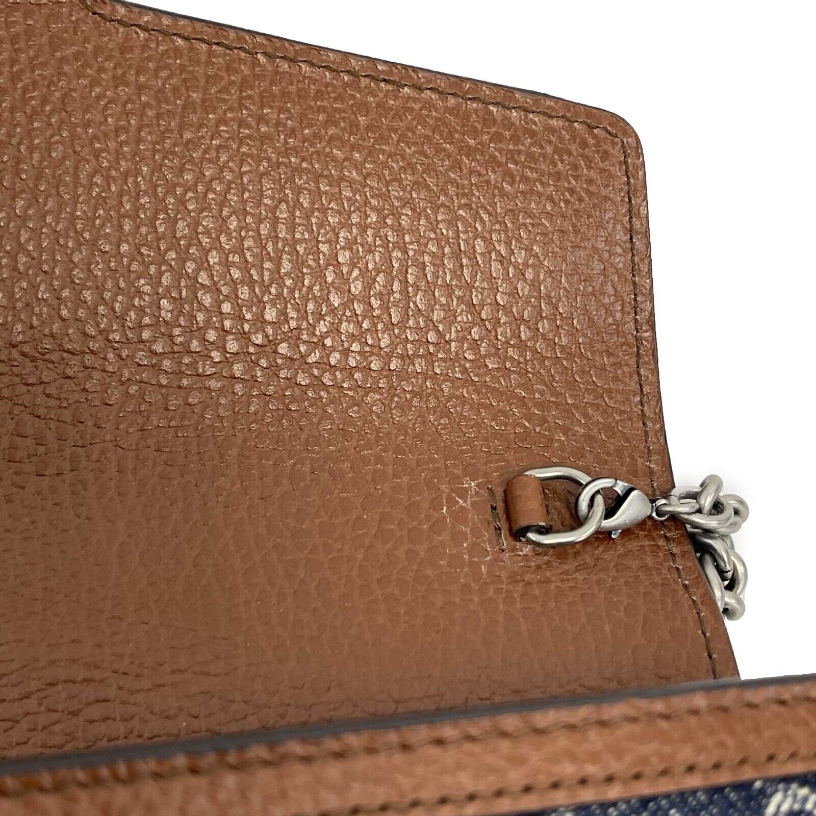 GUCCI - Dionysus GG Denim Shoulder Bag Collection - Blue Brown w/ Shoulder Chain | AlmaBagz - Image 4