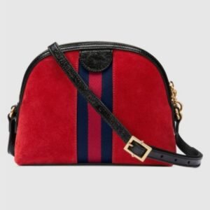 Gucci Ophidia Small Shoulder Bag In Hibiscus Red Suede | AlmaBagz