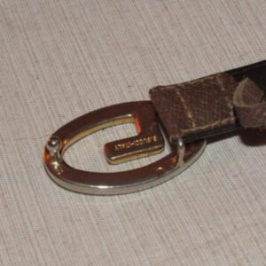 Gucci Vintage Brown Leather Belt w Gold GG Logo Buckle | AlmaBagz