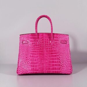Hermes Birkin 35cm Crocodile Leather Handbag Rose Gold | AlmaBagz
