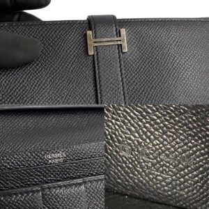 HERMES Long Wallet Purse Epsom black Beansufla | AlmaBagz