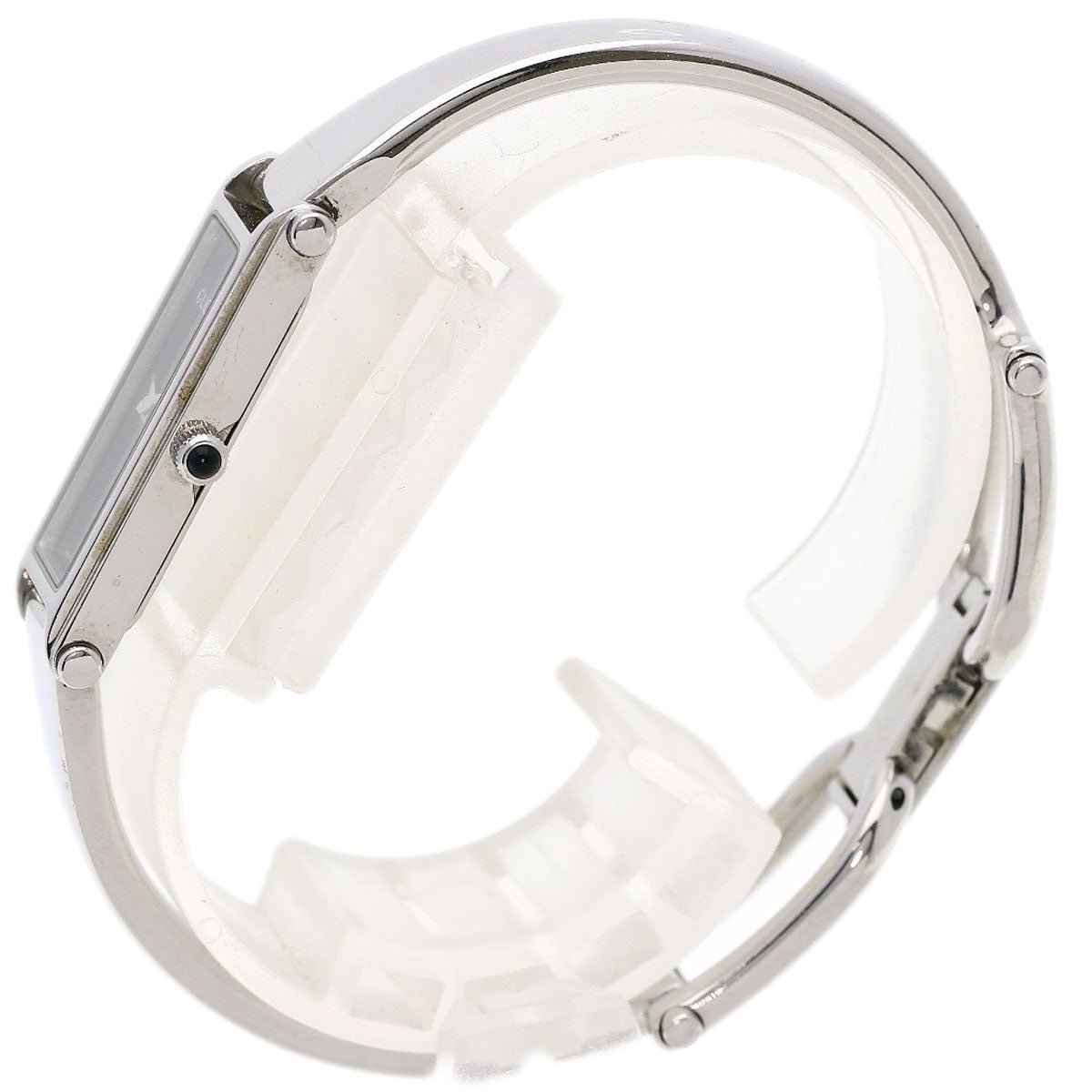 GUCCI Watches Quartz 1500L Stainless Steel Silver Square face black dial | AlmaBagz