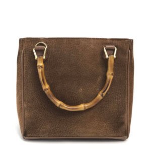 GUCCI Handbag 000123 Suede/Leather, Bamboo Brown Shoulder Bamboo handle Women Used | AlmaBagz