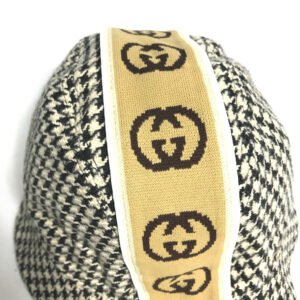 GUCCI hat cotton black Interlocking G GG Houndstooth L | AlmaBagz