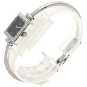 GUCCI Watches Quartz 1900L Stainless Steel Silver Square face black dial | AlmaBagz