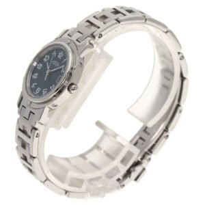 HERMES Watches Quartz CL4.210 Stainless Steel , Stainless Steel Silver Clipper blue dial Women Used | AlmaBagz