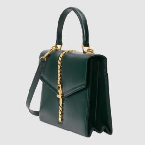 Gucci SyLouis Vuittonie 1969 Small Top Handle Bag Green | AlmaBagz