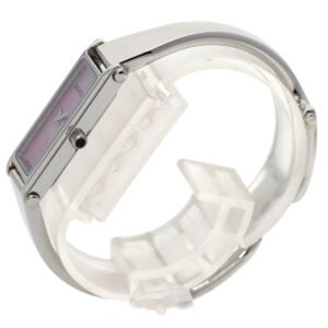 GUCCI Watches Quartz 1500L Stainless Steel , Stainless Steel Silver Square face bangle Pink shell dial Women Used | AlmaBagz