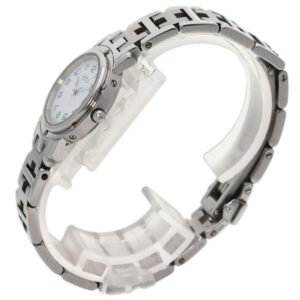 HERMES Watches Quartz CL4.210 Stainless Steel , Stainless Steel Silver Clipper white dial Women Used | AlmaBagz