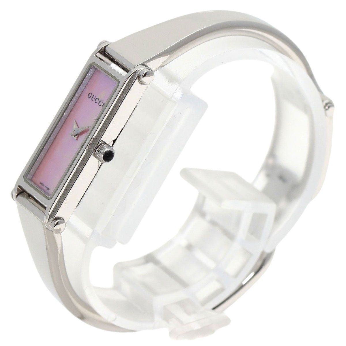 GUCCI Watches Quartz 1500L Stainless Steel Silver Square face Pink shell dial | AlmaBagz