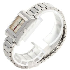GUCCI Watches Quartz 111L Stainless Steel Silver Square face Ivory dial | AlmaBagz