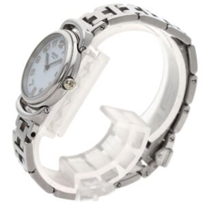 HERMES Watches Quartz PU2.210 Stainless Steel , Stainless Steel Silver Pullman blue dial Women Used | AlmaBagz