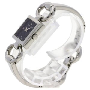 GUCCI Watches Quartz 120 Stainless Steel , Stainless Steel Silver Tornavoni 4P Diamond black dial Women Used | AlmaBagz