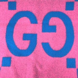 GUCCI Scarf 726526 wool pink GG Jacquard Women Used | AlmaBagz